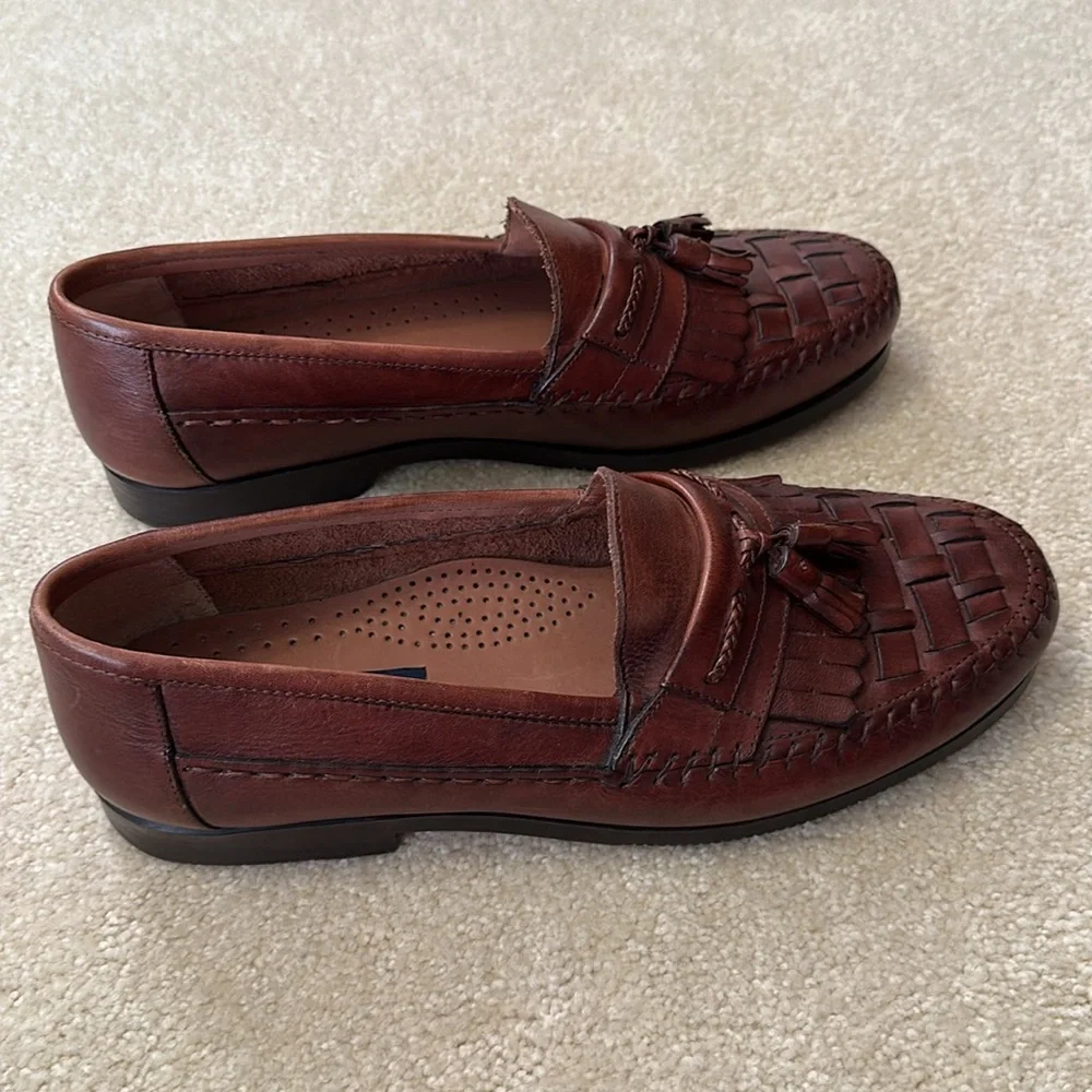 Giorgio Brutini Men's Leather Tassel Loafers - Rich Brown made in Brazil 11M